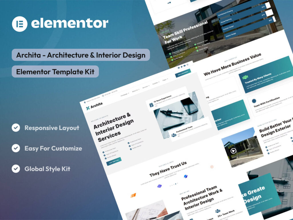 Archita - Architecture & Interior Design Elementor Template Kit