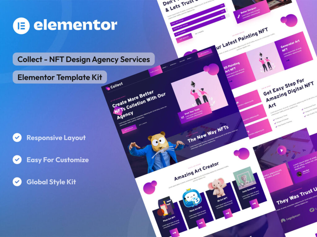 Collect - NFT Design Agency Services Elementor Template Kit