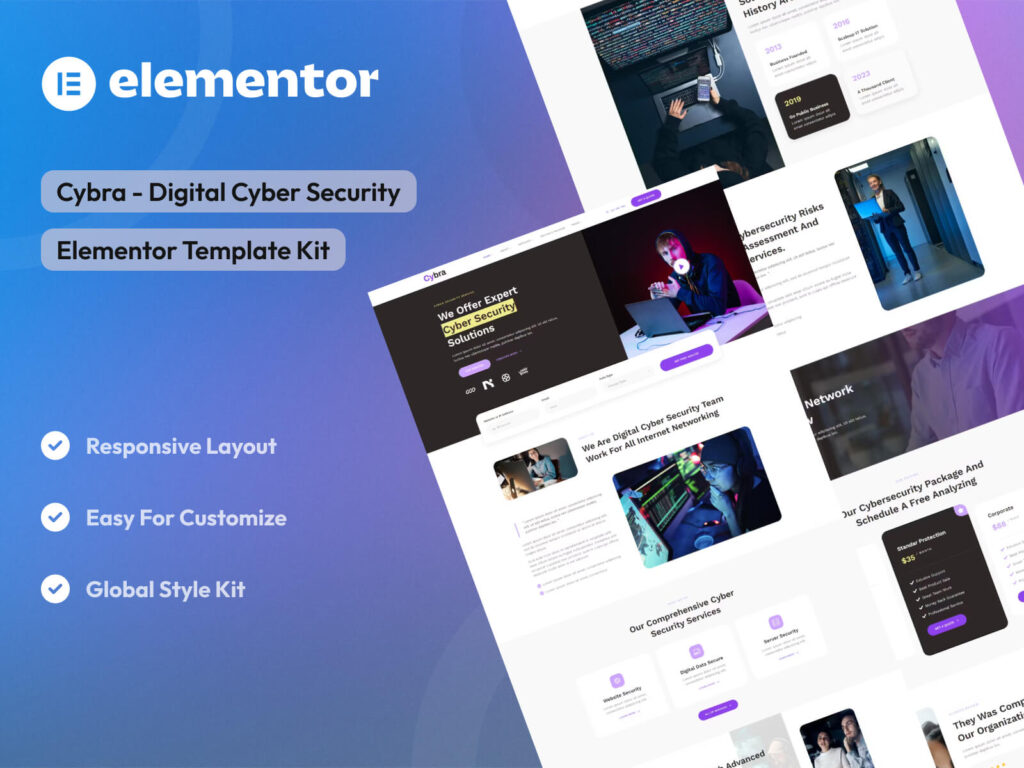 Cybra - Digital Cyber Security Elementor Template Kit