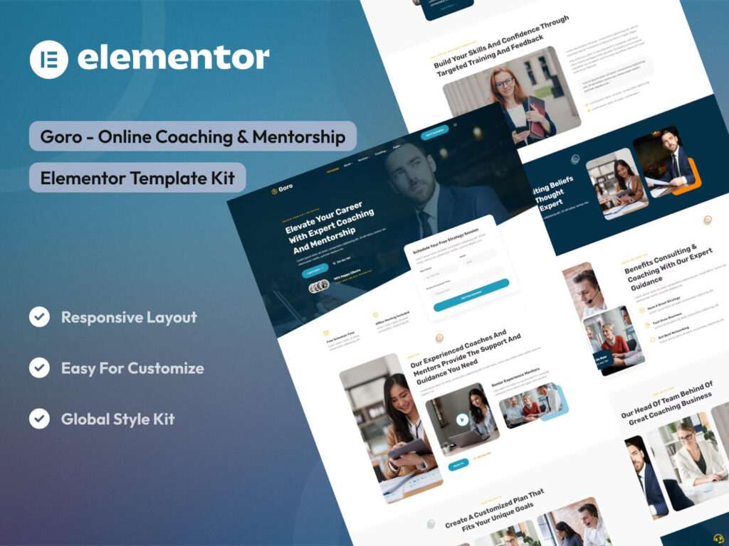 Goro - Online Coaching & Mentorship Elementor Template Kit