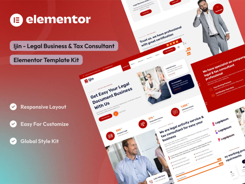 Ijin - Legal Business & Tax Consultant Services Elementor Template Kit