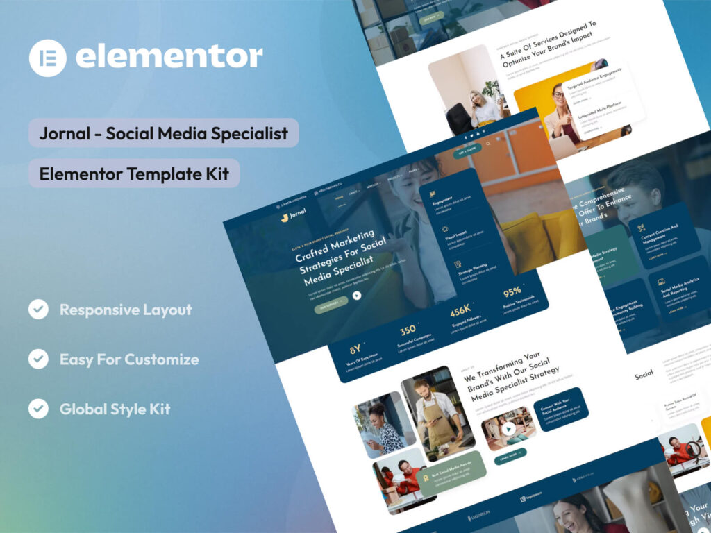 Jornal - Social Media Specialist Elementor Template Kit