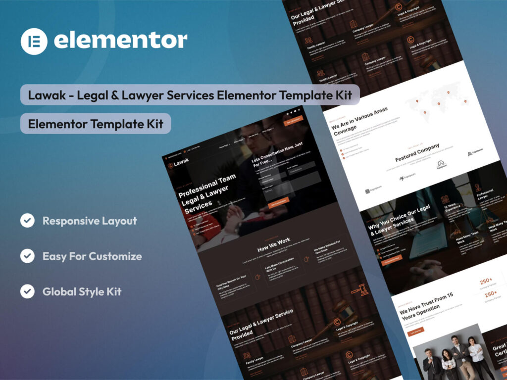 Lawak - Legal & Lawyer Services Elementor Template Kit
