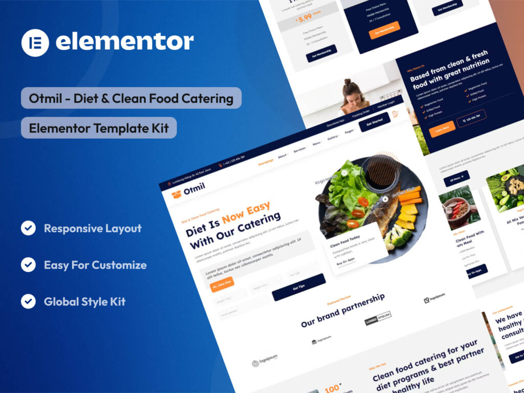 Otmil - Diet & Clean Food Catering Services Elementor Template Kit