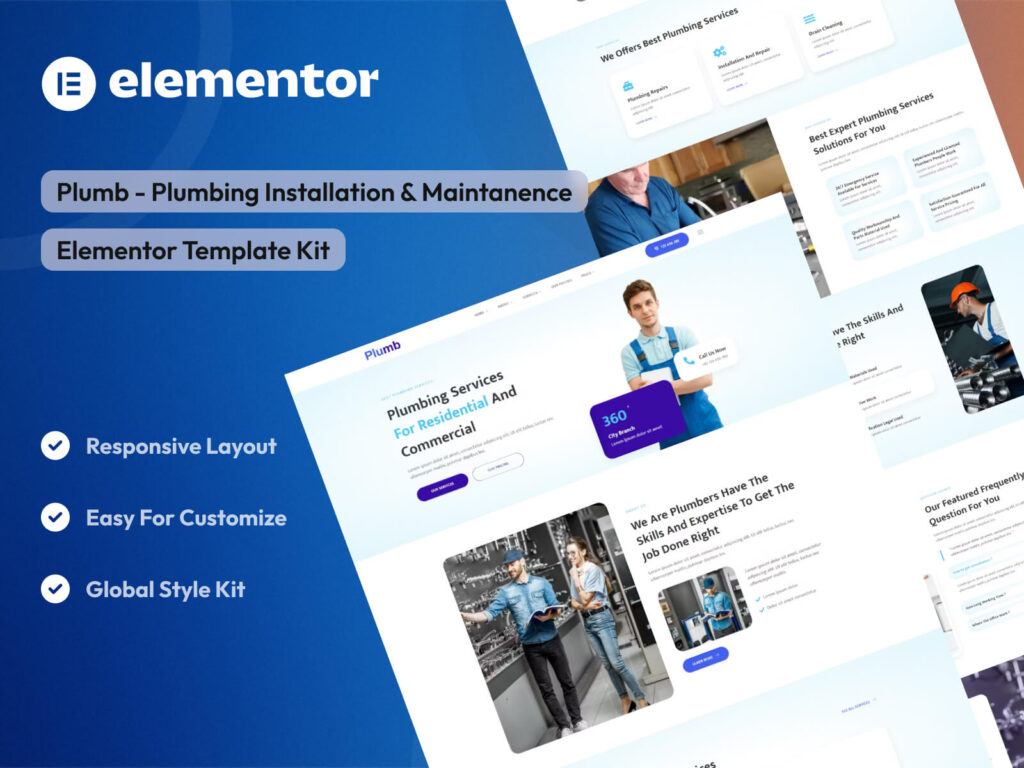 Plumb - Plumbing Installation & Maintanence Elementor Template Kit