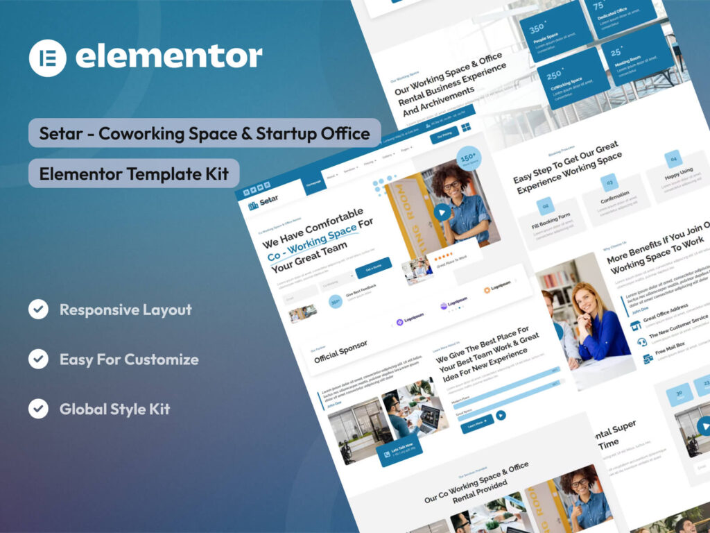 Setar - Coworking Space & Startup Office Elementor Template Kit