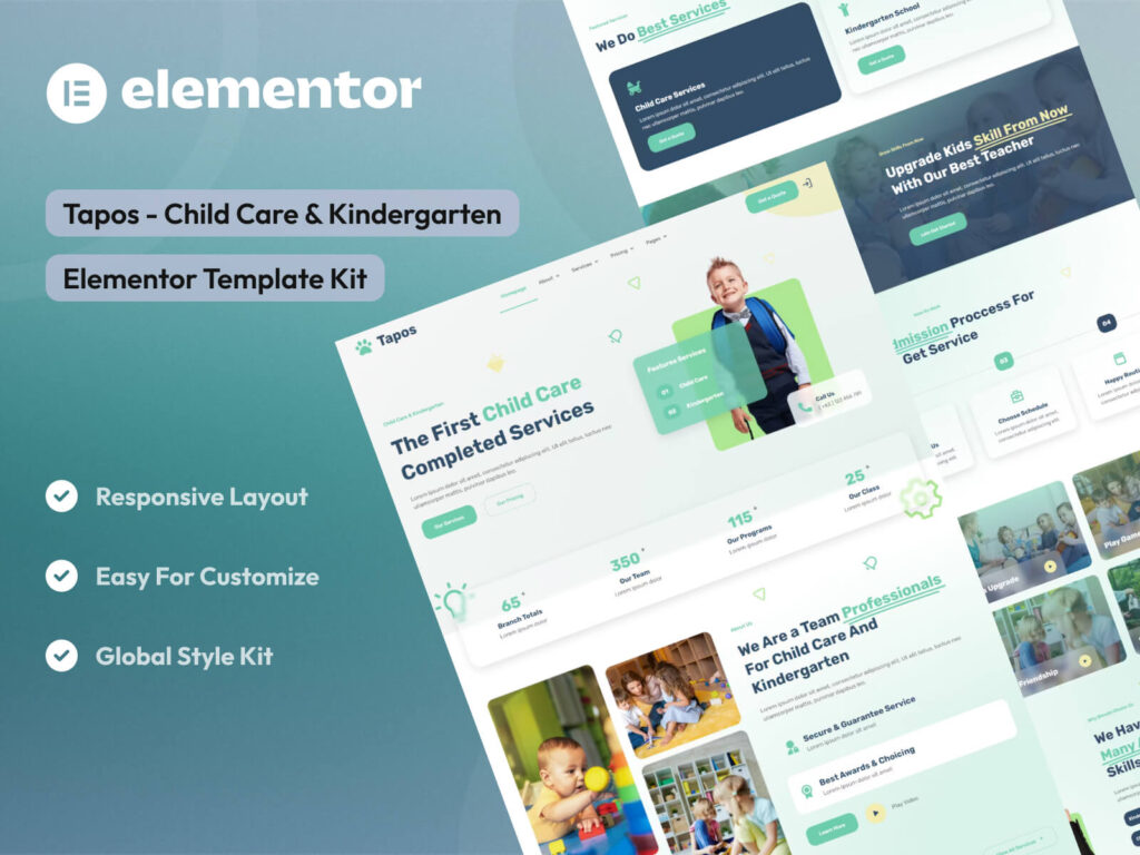 Tapos - Child Care & Kindergarten Elementor Template Kit