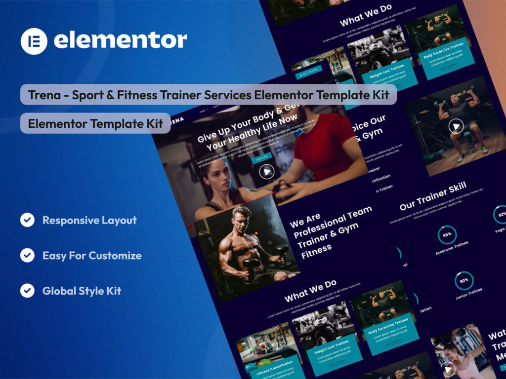 Trena - Sport & Fitness Trainer Services Elementor Template Kit