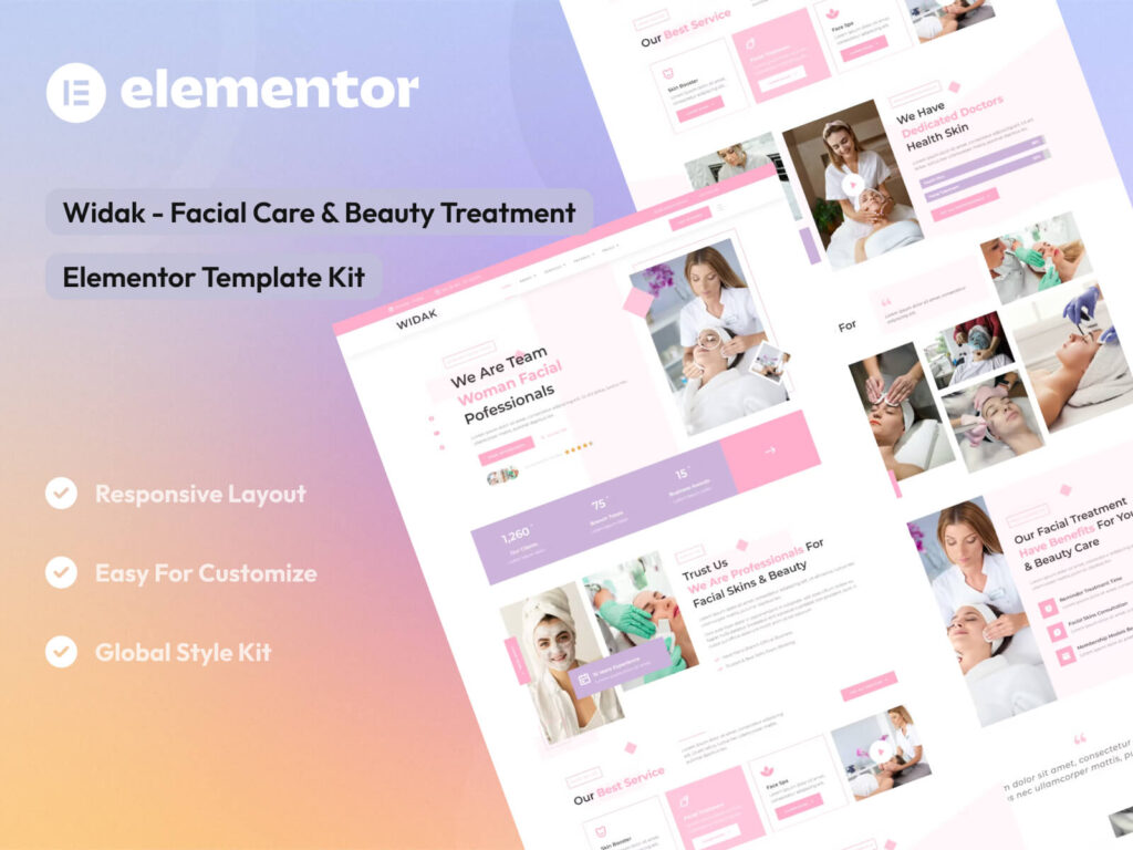 Widak - Facial Care & Beauty Treatment Elementor Template Kit